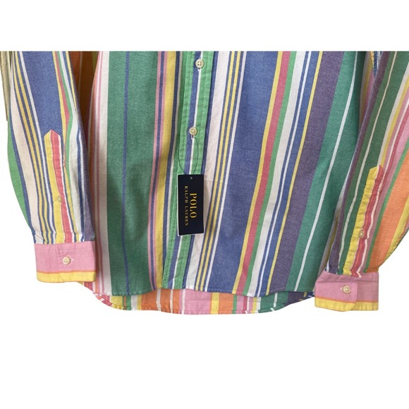 POLO RALPH LAUREN NWT BUTTONDOWN, MEDIUM, CLASSIC, PREPPY, STRIPED, COTTON - Picture 6 of 9